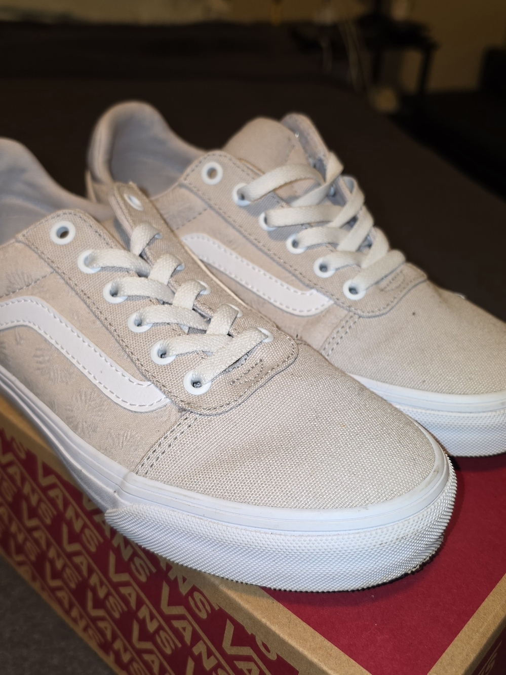 Vans Beige Canvas Old Skool Sneakers